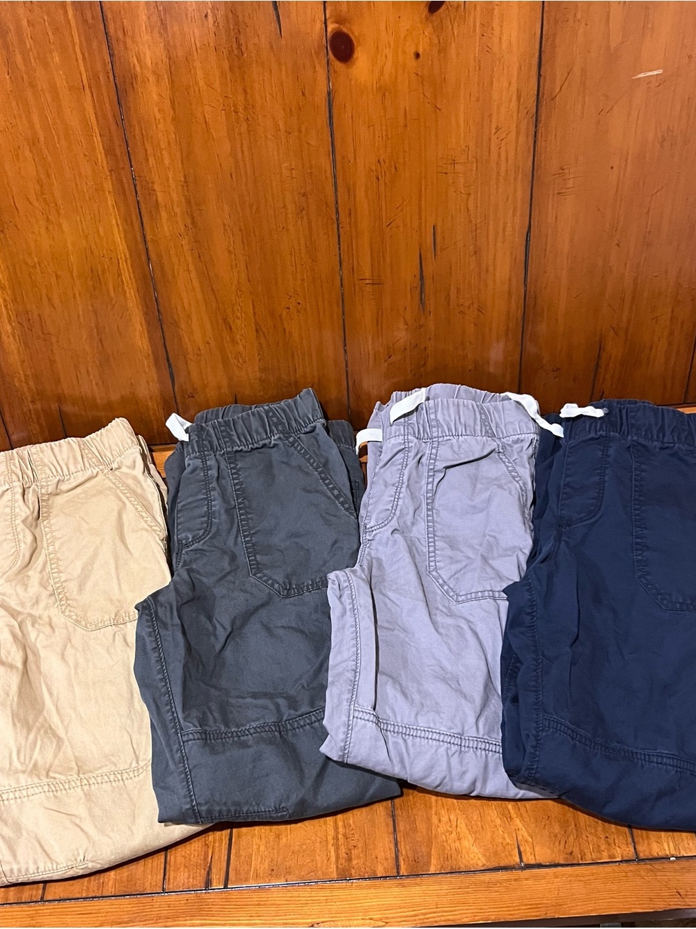 Cat & Jack Kids Cargo Pants - 4 pair included: Tan, Dark Gray, Light Gray, Navy